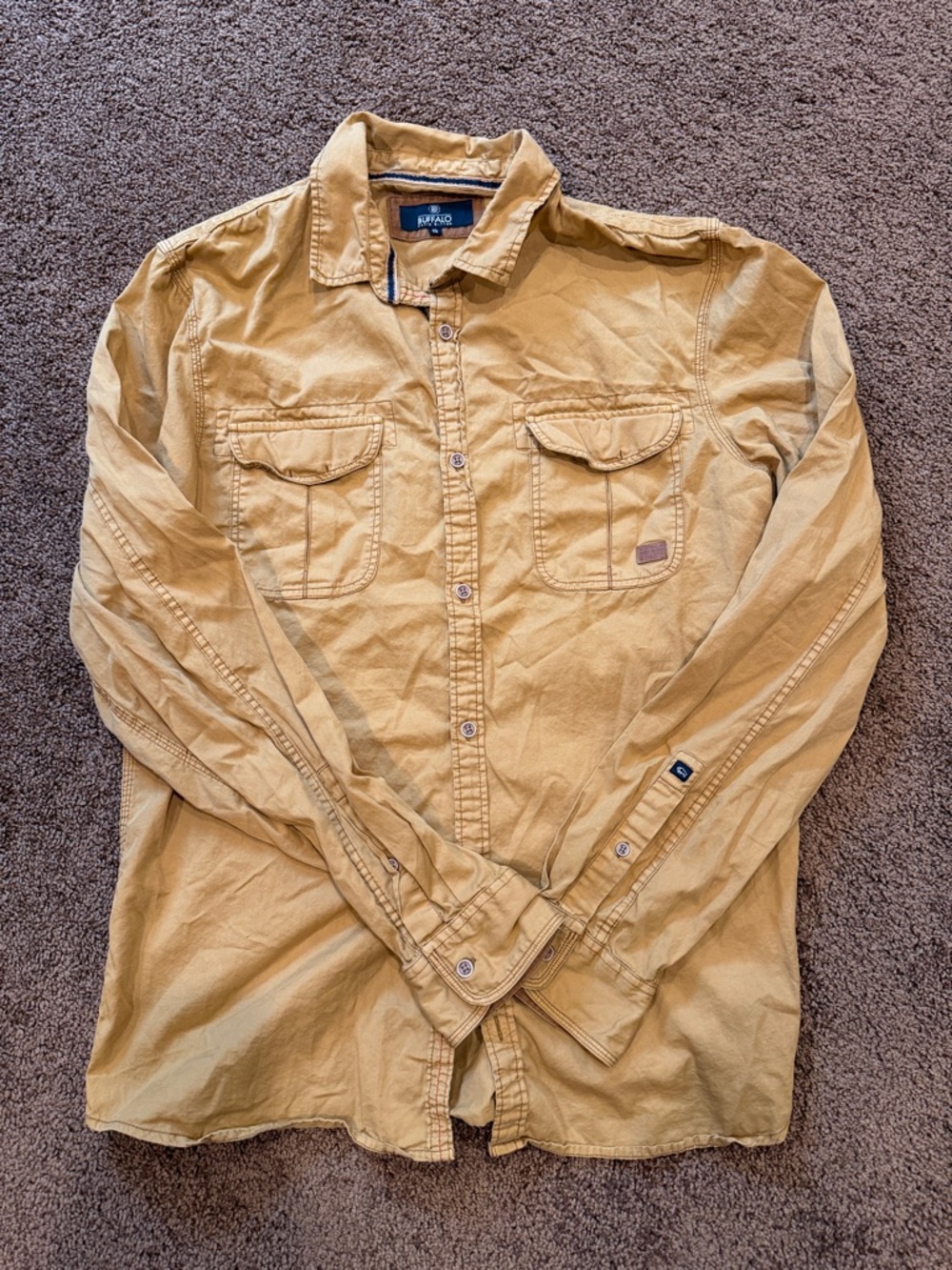 Buffalo David Bitton Men’s Button-Down Shirt in Mustard